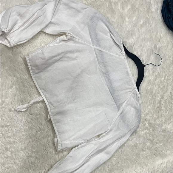 Women's White Tie-Front Top - Picture 5 of 5